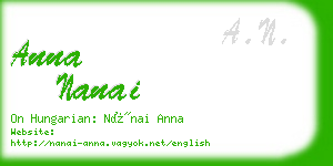 anna nanai business card